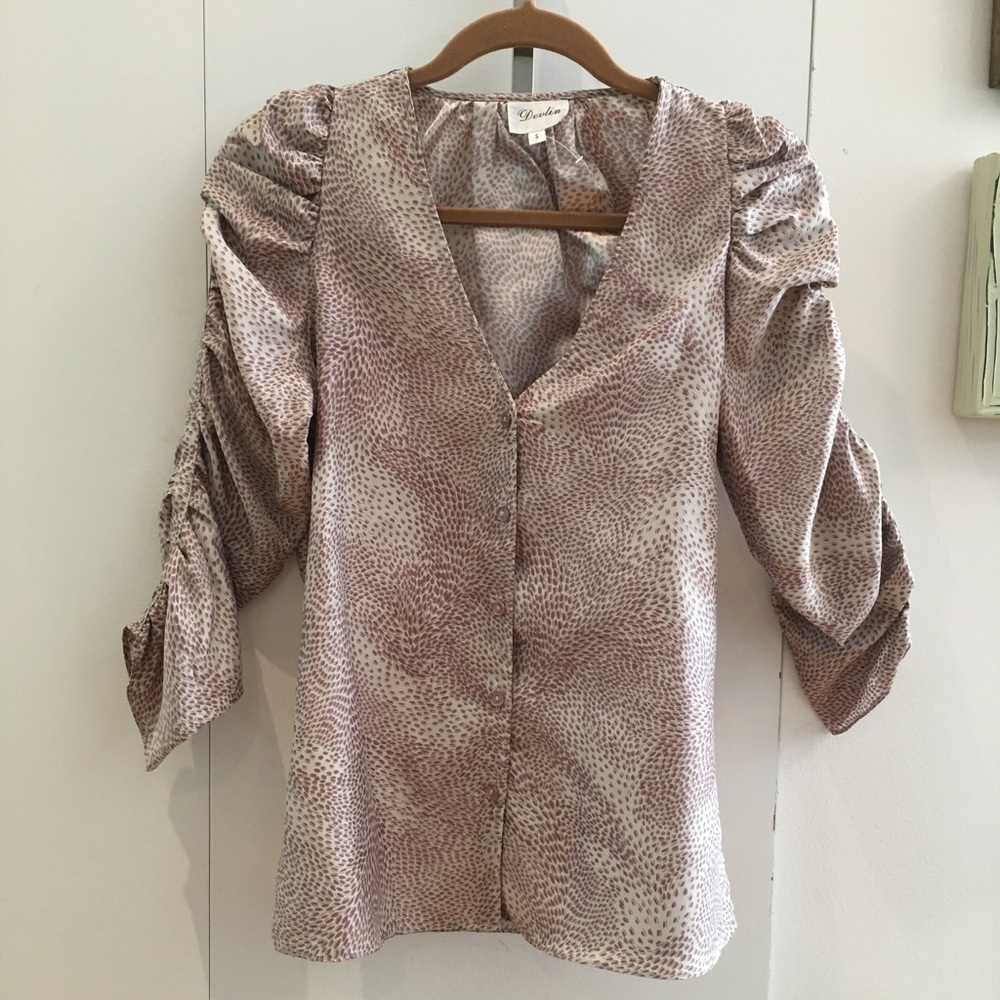 Nordstrom - Devlin shoulder Pink and White blouse
